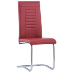 ZNTS Cantilever Dining Chairs 2 pcs Red Faux Leather 281952