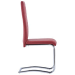 ZNTS Cantilever Dining Chairs 2 pcs Red Faux Leather 281952