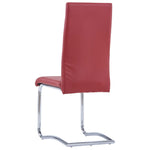 ZNTS Cantilever Dining Chairs 2 pcs Red Faux Leather 281952