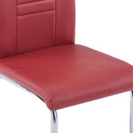 ZNTS Cantilever Dining Chairs 2 pcs Red Faux Leather 281952