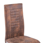 ZNTS Cantilever Dining Chairs 4 pcs Brown Faux Suede Leather 281955