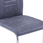 ZNTS Cantilever Dining Chairs 2 pcs Grey Faux Suede Leather 281956