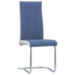 ZNTS Cantilever Dining Chairs 4 pcs Blue Fabric 281969