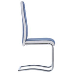 ZNTS Cantilever Dining Chairs 4 pcs Blue Fabric 281969