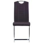 ZNTS Cantilever Dining Chairs 4 pcs Brown Faux Leather 281995
