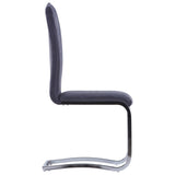 ZNTS Cantilever Dining Chairs 2 pcs Grey Faux Suede Leather 282004