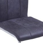 ZNTS Cantilever Dining Chairs 2 pcs Grey Faux Suede Leather 282004
