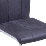 ZNTS Cantilever Dining Chairs 2 pcs Grey Faux Suede Leather 282004