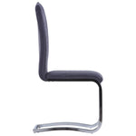ZNTS Cantilever Dining Chairs 4 pcs Grey Faux Suede Leather 282005