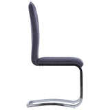 ZNTS Cantilever Dining Chairs 4 pcs Grey Faux Suede Leather 282005