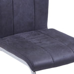 ZNTS Cantilever Dining Chairs 4 pcs Grey Faux Suede Leather 282005