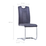 ZNTS Cantilever Dining Chairs 4 pcs Grey Faux Suede Leather 282005