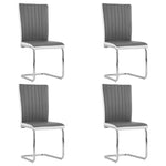 ZNTS Cantilever Dining Chairs 4 pcs Grey Faux Leather 282009