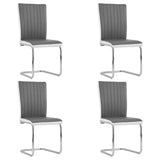 ZNTS Cantilever Dining Chairs 4 pcs Grey Faux Leather 282009
