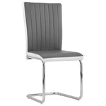 ZNTS Cantilever Dining Chairs 4 pcs Grey Faux Leather 282009