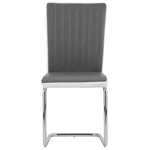 ZNTS Cantilever Dining Chairs 4 pcs Grey Faux Leather 282009