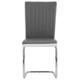 ZNTS Cantilever Dining Chairs 4 pcs Grey Faux Leather 282009