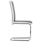 ZNTS Cantilever Dining Chairs 4 pcs Grey Faux Leather 282009