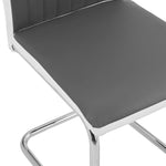 ZNTS Cantilever Dining Chairs 4 pcs Grey Faux Leather 282009