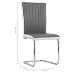 ZNTS Cantilever Dining Chairs 4 pcs Grey Faux Leather 282009