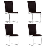 ZNTS Cantilever Dining Chairs 4 pcs Brown Faux Leather 282011