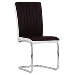 ZNTS Cantilever Dining Chairs 4 pcs Brown Faux Leather 282011