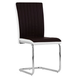 ZNTS Cantilever Dining Chairs 4 pcs Brown Faux Leather 282011