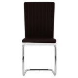 ZNTS Cantilever Dining Chairs 4 pcs Brown Faux Leather 282011
