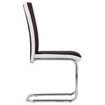 ZNTS Cantilever Dining Chairs 4 pcs Brown Faux Leather 282011
