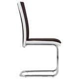 ZNTS Cantilever Dining Chairs 4 pcs Brown Faux Leather 282011