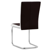 ZNTS Cantilever Dining Chairs 4 pcs Brown Faux Leather 282011