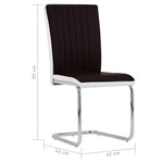 ZNTS Cantilever Dining Chairs 4 pcs Brown Faux Leather 282011