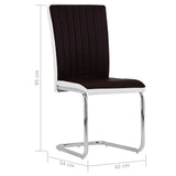 ZNTS Cantilever Dining Chairs 4 pcs Brown Faux Leather 282011