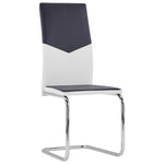 ZNTS Cantilever Dining Chairs 2 pcs Black Faux Leather 282044