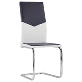 ZNTS Cantilever Dining Chairs 2 pcs Black Faux Leather 282044