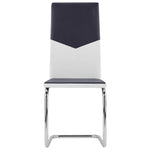 ZNTS Cantilever Dining Chairs 2 pcs Black Faux Leather 282044