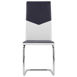 ZNTS Cantilever Dining Chairs 2 pcs Black Faux Leather 282044