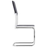 ZNTS Cantilever Dining Chairs 2 pcs Black Faux Leather 282044