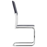 ZNTS Cantilever Dining Chairs 2 pcs Black Faux Leather 282044