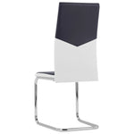 ZNTS Cantilever Dining Chairs 2 pcs Black Faux Leather 282044