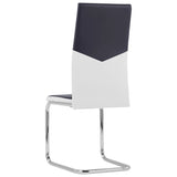 ZNTS Cantilever Dining Chairs 2 pcs Black Faux Leather 282044