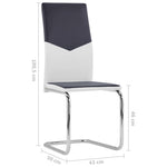 ZNTS Cantilever Dining Chairs 2 pcs Black Faux Leather 282044