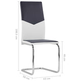 ZNTS Cantilever Dining Chairs 2 pcs Black Faux Leather 282044