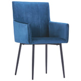 ZNTS Dining Chairs with Armrests 2 pcs Blue Velvet 282052
