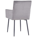 ZNTS Dining Chairs with Armrests 2 pcs Grey Velvet 282054