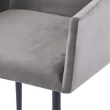 ZNTS Dining Chairs with Armrests 2 pcs Grey Velvet 282054