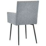 ZNTS Dining Chairs with Armrests 2 pcs Light Grey Fabric 282059