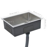 ZNTS Handmade Kitchen Sink Stainless Steel 145078