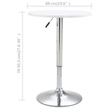 ZNTS Bar Table White 60 cm MDF 249667