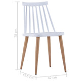 ZNTS Dining Chairs 6 pcs White Plastic 276240
